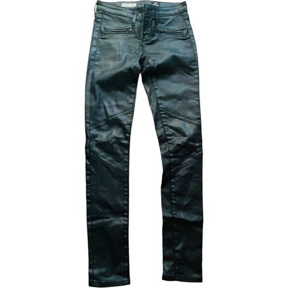 AG faux leather pants 25 Adriano Goldschmied Jeans Moto black 25 - Picture 6 of 8